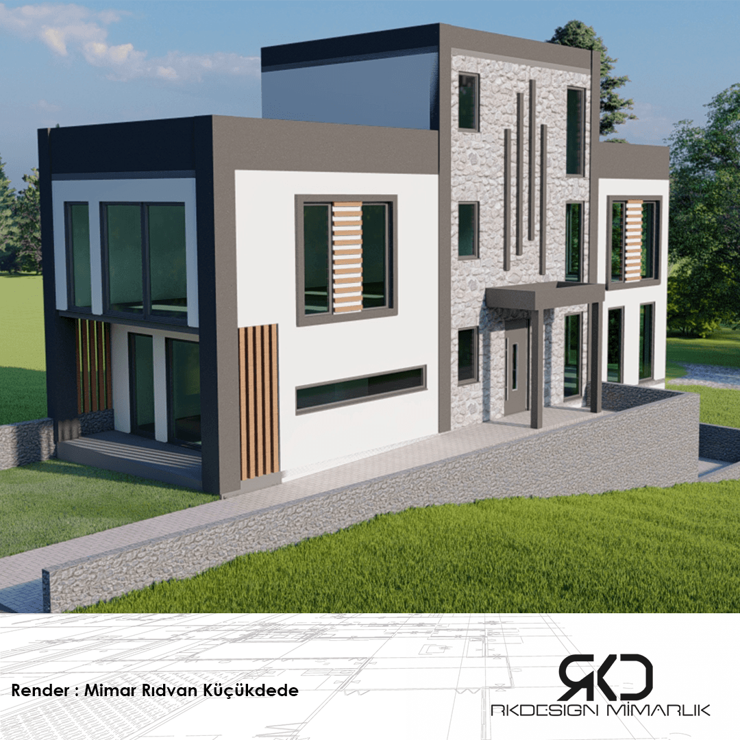 Villa Dış Cephe & Strüktür Render Çalışması